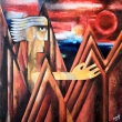 PROMETHEUS, olej na pl�tn�, 70 x 70 cm, 2019