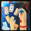 Kart��ka, olej na sololitu, 50 x 50, 2018