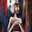 BISTRO, olej na sololitu, 44 x 70 cm, 2016