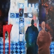V KOSTELE, olej na pl�tn�, 75x75, 2023
