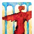 �ERVEN� AND�L, akvarel, 21 x 30cm, 2021