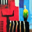 B�K, olej, pl�tno na desce, 45 x 40, 2022
