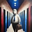 SYST�M, olej na pl�tn�, 55x70, 2025